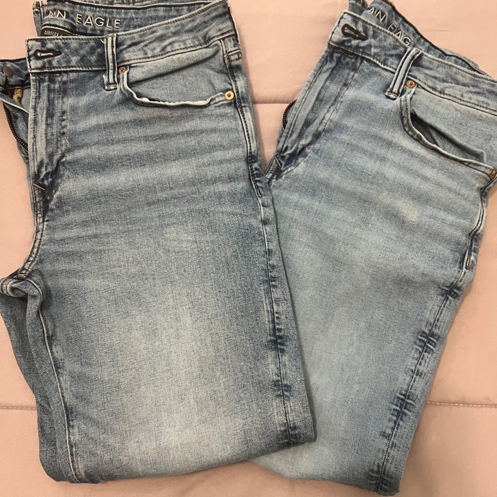 3 paid of Men’s American Eagle Outfitters Airflex Bootcut Jeans 34 x 32